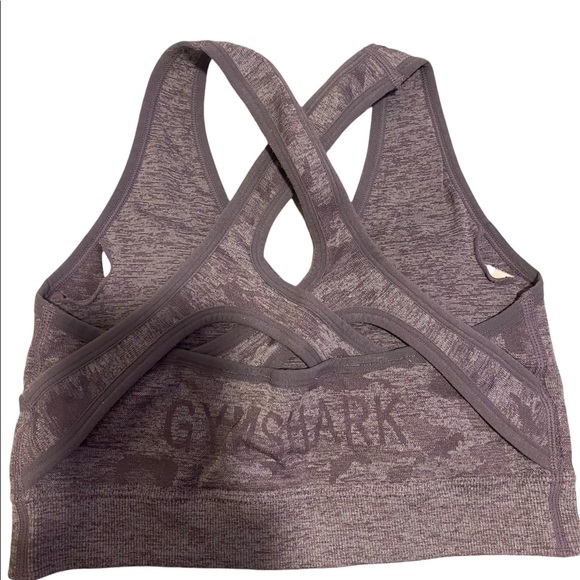 Gymsharks CAMO SEAMLESS SPORTS BRA Lavender gray M - Picture 2 of 8